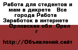 Работа для стедентов и мам в дикрете - Все города Работа » Заработок в интернете   . Орловская обл.,Орел г.